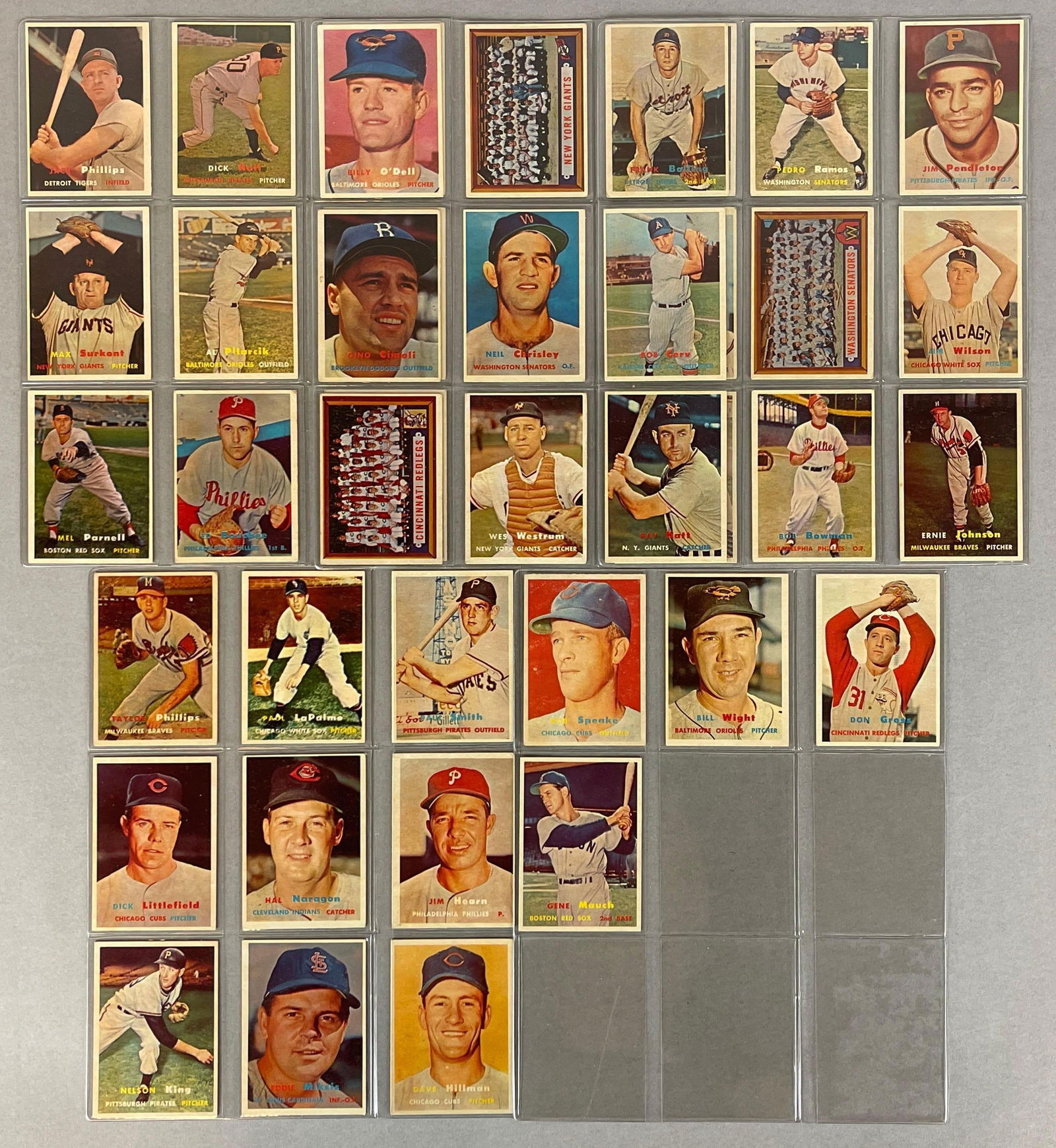 40 - 1957 Topps Baseball Scarce 4th Series with Single Prints (1 of 6)