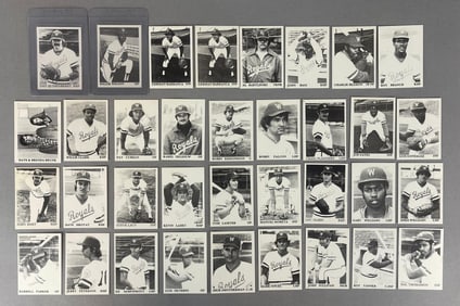 Rare 1975 TCMA Waterloo Royals Team Set of 35 with Barranca Var. Willie Wilson, and Dan Quisenberry