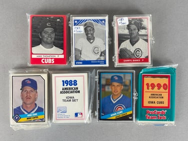 7 - 1980 - 90 Iowa and Quad City Cubs Minor League Team Sets