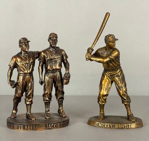 2006 Hartland Bronze Mickey Mantle and Pee Wee Reese/ Jackie Robinson Statues