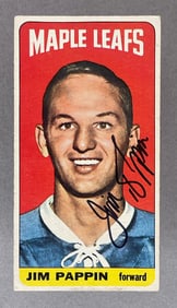 1964 Topps Hockey Jim Pappin Signed Rookie Card