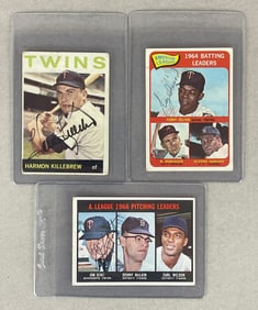 1960s Topps Harmon Killebrew, Tony Oliva, and Jim Kaat Signed Cards