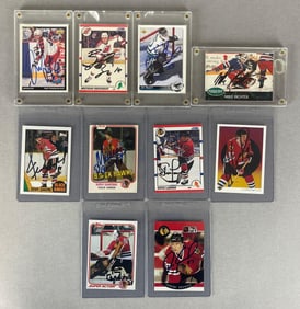 10 - 1980s - 90s Hockey Signed Cards with HOFs