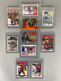 10 - 1980s - 90 Hockey Signed Cards with HOFs