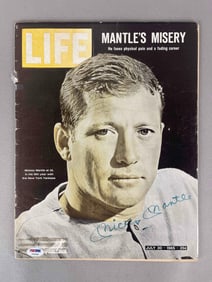 Mickey Mantle Signed Life Magazine with COAs