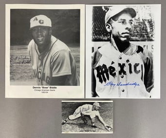 Buck ONeil, Ray Dandridge, and Dennis Bose Biddle Signed Photos