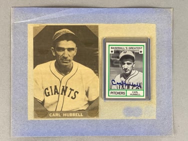 Carl Hubbell Signed Baseball Greatest Pitchers Card with JSA LOA