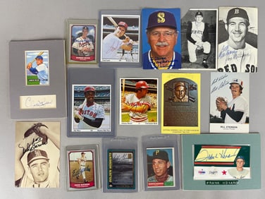 14 - Baseball Signed Cards and Collages with HOFs