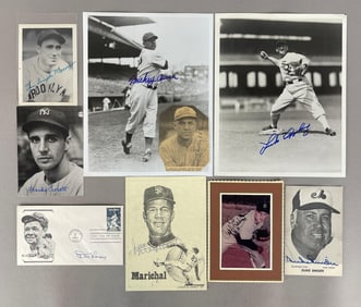 9 - Baseball Signed Photos, 1st Day with HOFs