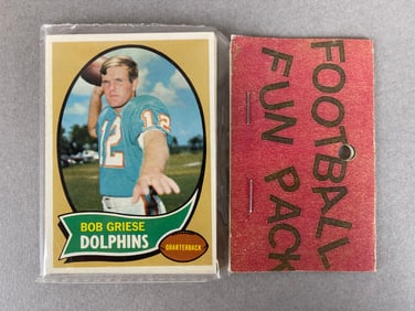 1970 Topps Football West Corps Cell Fun Pack with Bob Griese on Top