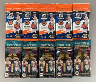5 - 2020 Optic Football + 5 - 2021 Illusions Football Value Packs