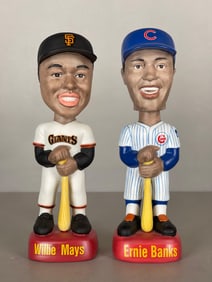 Willie Mays and Ernie Banks SAM Bobbleheads
