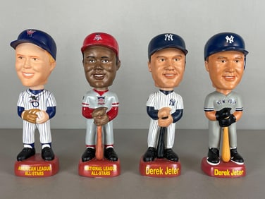 1997 AL and NL All-Stars SAM Baseball Bobbleheads + 1997 and 99 Derek Jeter
