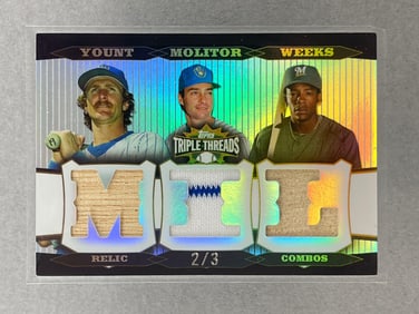 Rare 2006 Topps Triple PLatinum Relic Yount, Molitor, Weeks 2/3