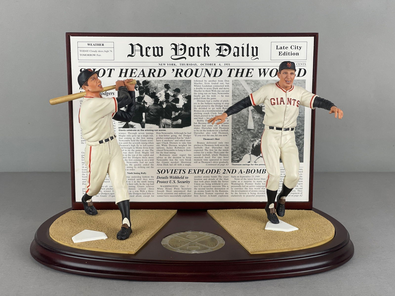 Bobby Thomson Shot Heard Round the World Danbury Mint Sculpture (1 of 5)