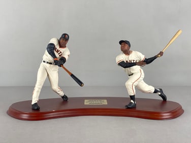 Willie Mays and Barry Bonds Danbury Mint Sculpture Staute