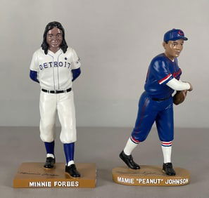Rare Hartland Negro League Series Signed Minnie Forbes and Mamie Johnson Statues 29/100