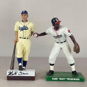 2009 Hartland Neagro League Series Signed Monte Irvin and Hank Presswood Statues 29/100