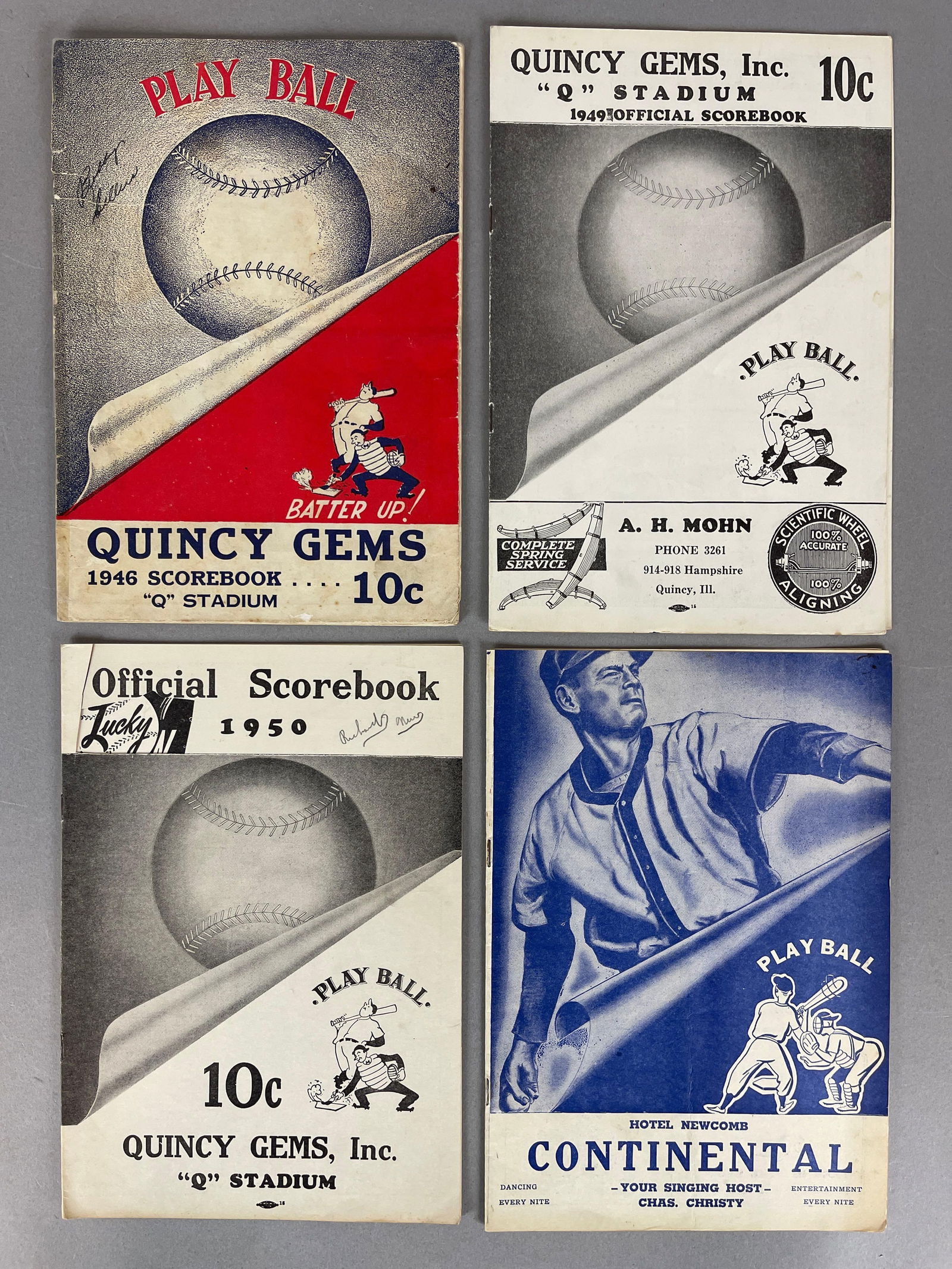 4 - 1946 - 51 Quincy Gems Minor League Scorebooks (1 of 4)