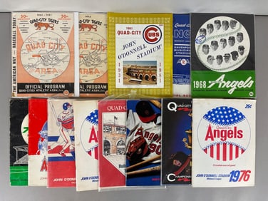13 - 1951 - 91 Quad City Tigers, Angels, and Cubs Minor League Programs