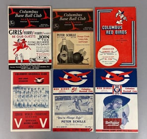 6 - Rare 1933 - 53 Columbus Red Birds Minor League Scorecard with Enos Slaughter