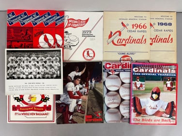 1973 Orangeburg Cardinals Program + 10 Other St. Louis Cardinals Minor League Affiliate Items