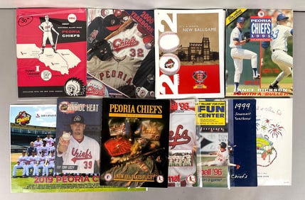 12 - 1957 - 2019 Peoria Chiefs, Yearbooks, Poster, and Scorebooks with Pujols and Molina 1st Years