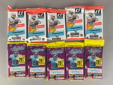 5 - 2021 Absolute + 5 - 2021 Donruss Football Value Packs