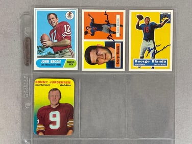 160+ 1968 - 71 Topps Football Cards with HOFs, Stars, and 4 - George Blanda Autos