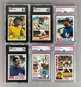 6 - 1976 - 85 Topps Reggie Jackson Graded Cards