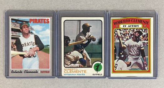 3 - 1970 - 73 Topps Roberto Clemente Cards
