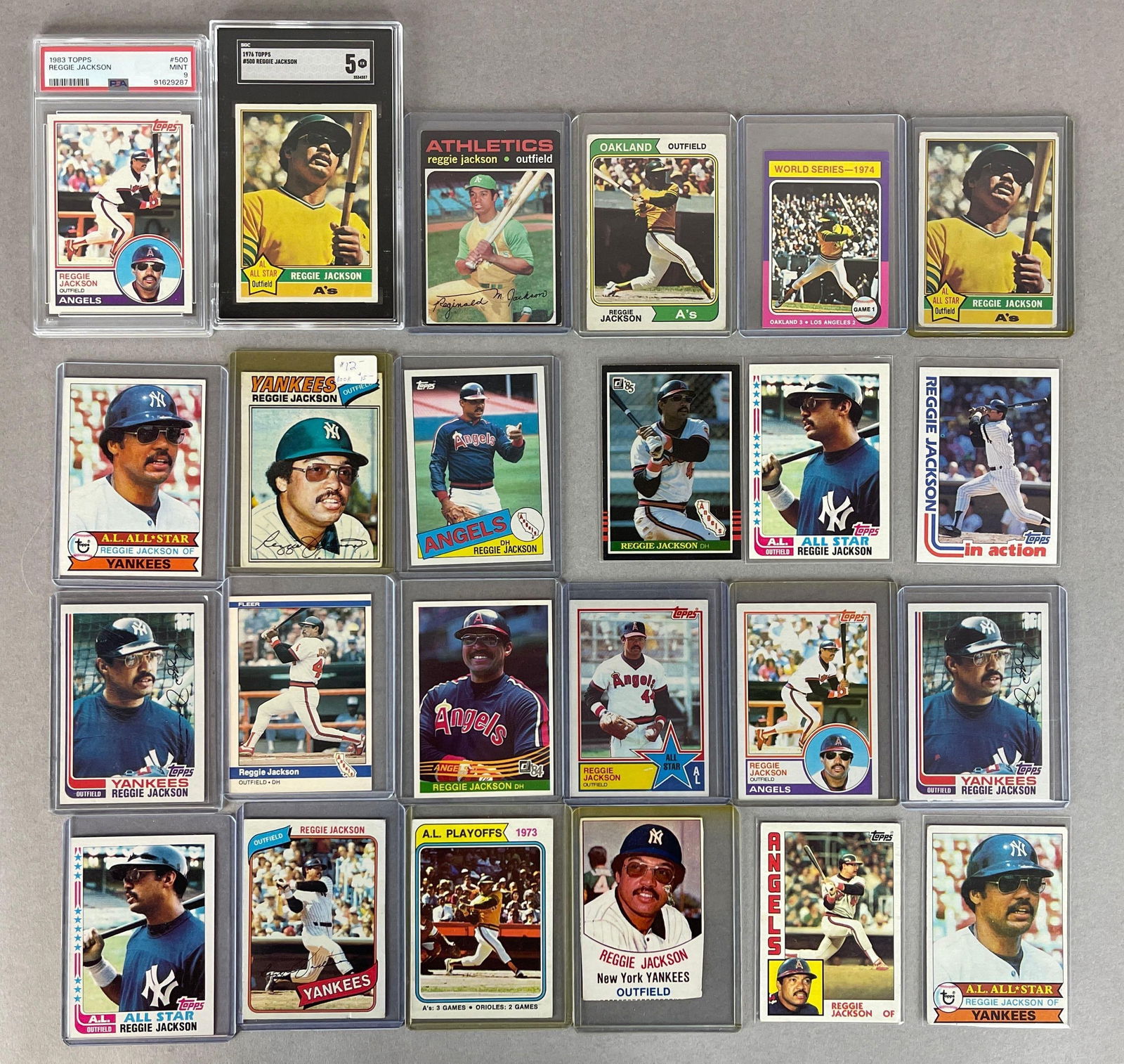 25 - 1971 - 85 Reggie Jackson Cards with PSA 9 (1 of 2)