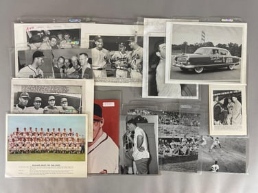 12 - Milwaukee Braves Original, Wire, and Reprint Photos with HOFs