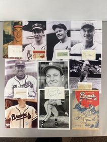 10 - Boston Braves Signed Photos, Cuts, and Program