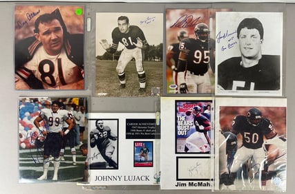 8 - Chicago Bears Signed 8 x 10s with HOFs
