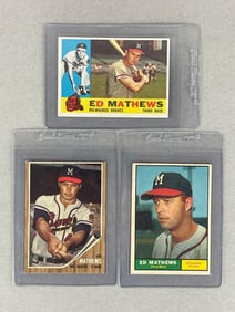 1960, 61, and 62 Topps Ed Mathews Cards