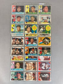 27 - 1960 Topps Baseball Cards with Willie Mays and Other HOFs