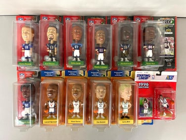 11 - NFL and NBA Collectable Bobbleheads + 1996 Starting Lineup