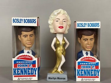 Marilyn Monroe SAM Collectable Bobblehead + 2 - JFK