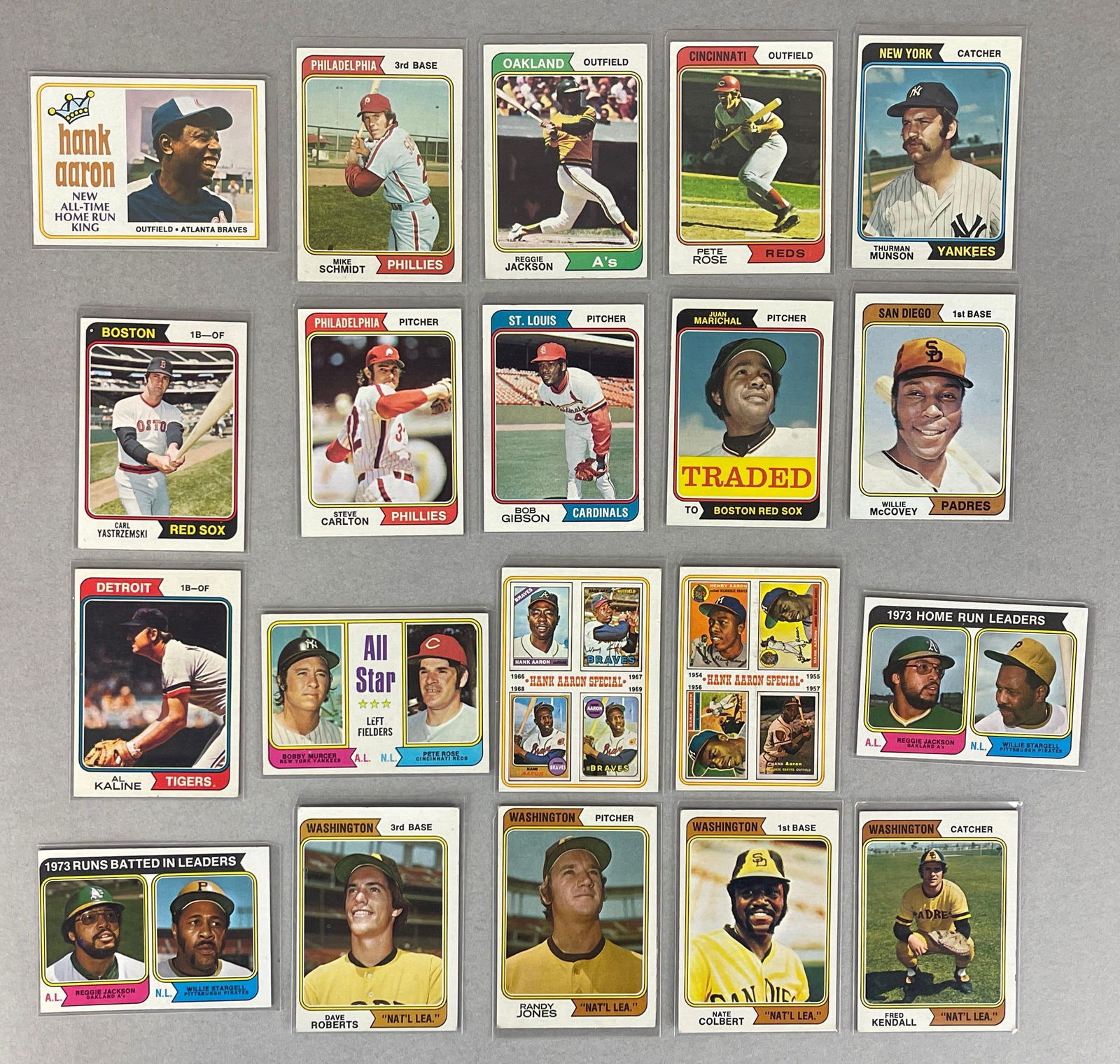 20 - 1974 Topps Baseball HOFs and Error Cards (1 of 2)