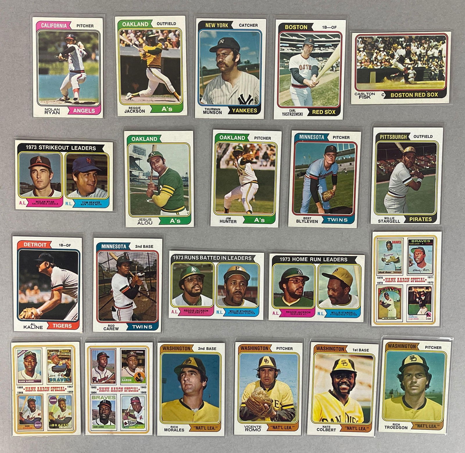 21 - 1974 Topps Baseball HOFs and Error Cards (1 of 2)