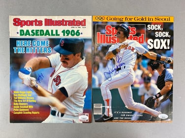 Wade Boggs and Dwight Evans Signed Sports Illustrated Covers with JSA COA