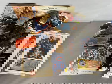 Group of Chicago Bears Collectables and Signed Mini Helmet