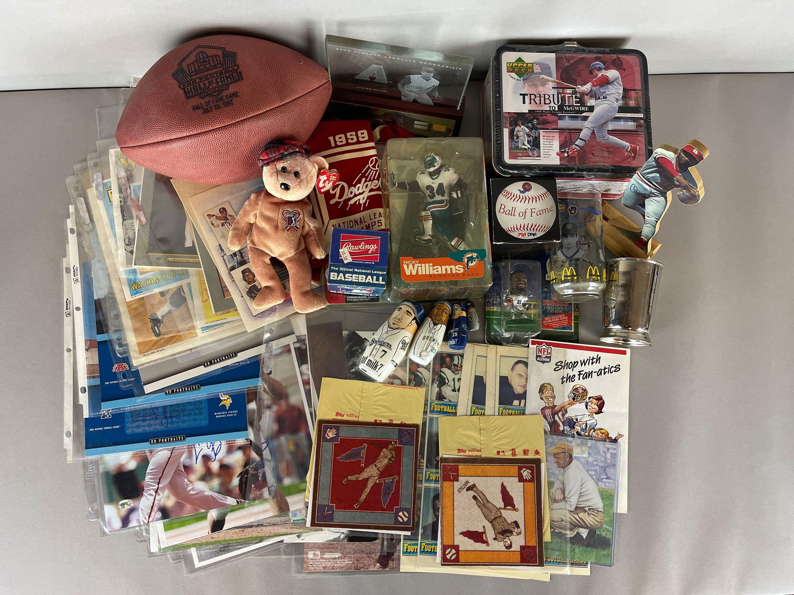 Large Group of Sports Memorabilia, Balls, Cards, Autos, and Phtotos (1 of 6)