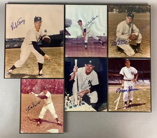 6 New York Yankees HOFs and Stars Signed Photos