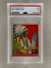 1933 Indian Gum Red Tomahawk #48 PSA 5