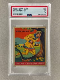 1933 Indian Gum Simon Kenton #63 PSA 5