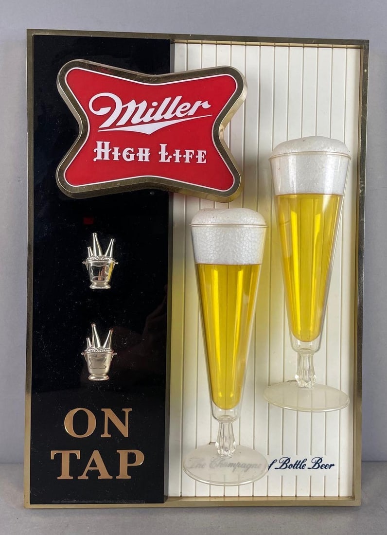 Vintage Miller High Life On Tap 3-D Beer Advertising Sign (1 of 2)