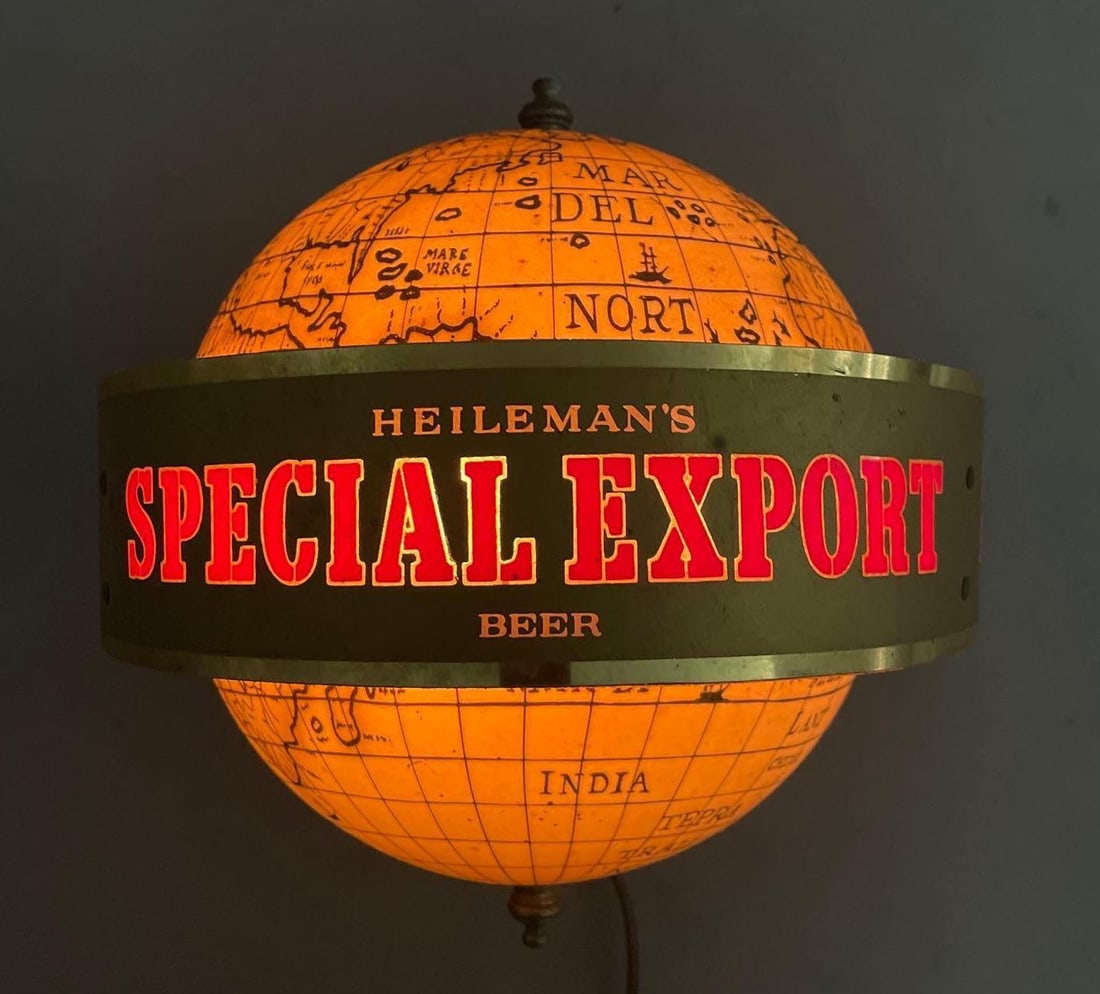 Vintage Special Export Beer Rotating Globe Light-Up Advertising Sign (1 of 5)