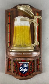 Vintage Old Style Beer Stein Non Motion Advertising Sign